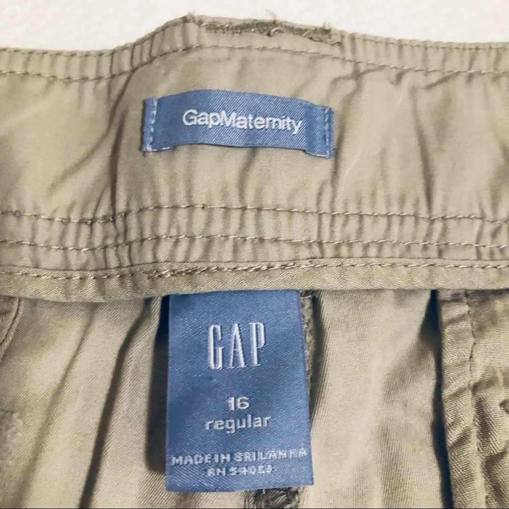 Gap Maternity Khaki Pants Rolls Up Convertible Capri Women’s Size 16 - Picture 7 of 10